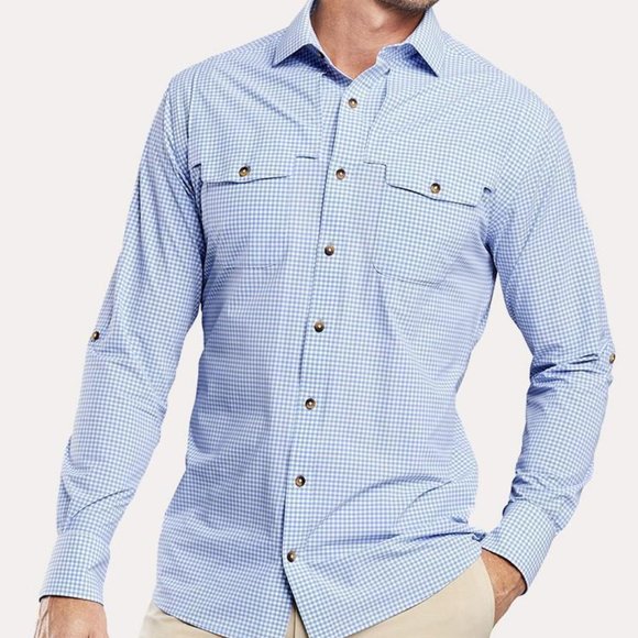 Peter Millar Other - Peter Millar, Glen Eagles, Vented Gulf Shirt-Red White Check | Size M